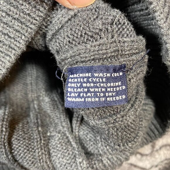 American Living Gray Cable Knit Shawl Collar Pullover Sweater Mens Size XL - Picture 5 of 8